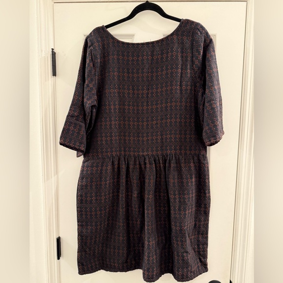 NWT Ace & Jig x Barney’s Arbor Dress in Chestnut Size Large Black Brown Blue - Picture 2 of 5